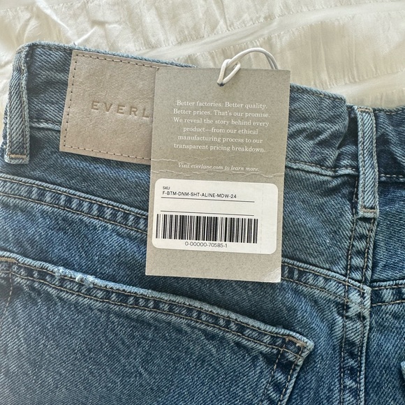 NWT Everlane Women's Denim Jean Shorts - Blue - Picture 2 of 3